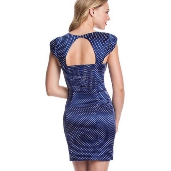 GUESS Mary Stella Polka Dot Blue & White Dress - Picture 2 of 7